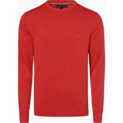 Tommy Hilfiger - Sweter męski z dodatkiem jedwabiu, czerwony. Czerwone swetry męskie marki TOMMY HILFIGER, xl, bez wzorów, z dzianiny, bez kołnierzyka, bez kaptura. Za 449,95 zł.