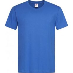 Chabrowy Bawełniany T-Shirt w Serek, Męski Bez Nadruku -STEDMAN- Koszulka, Krótki Rękaw, V-neck TSJNPLST2300brightroyal. Niebieskie koszulki męskie Stedman, m, z nadrukiem, z bawełny, casualowe, z dekoltem w serek, krótkie. Za 34,00 zł.
