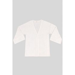 Kardigan "Kimono" w kolorze białym. Białe kardigany damskie Ateliers de la maille Paris, bez wzorów, z kaszmiru. W wyprzedaży za 214,95 zł.
