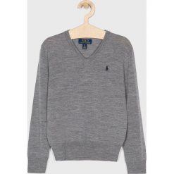 Polo Ralph Lauren - Sweter dziecięcy 134-176 cm. Szare swetry chłopięce Polo Ralph Lauren, bez wzorów, z wełny, polo. W wyprzedaży za 319,90 zł.