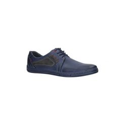 Buty Casu Niebieskie półbuty skórzane sznurowane 395/BLU/140. Niebieskie półbuty męskie marki Casu, bez wzorów, na sznurówki. Za 149,99 zł.