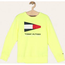 Tommy Hilfiger - Bluza dziecięca 128-176 cm. Niebieskie bluzy chłopięce TOMMY HILFIGER, z aplikacjami, z bawełny, bez rękawów, bez kaptura. W wyprzedaży za 239,90 zł.