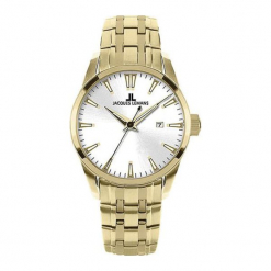Zegarek "1-1445J" w kolorze złoto-białym. Białe, analogowe zegarki damskie Hugo Boss, Festina & Joop!, ze stali. W wyprzedaży za 499,95 zł.