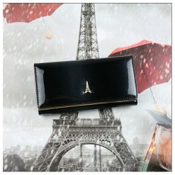SKÓRZANY PORTFEL DAMSKI HQ PARIS SKÓRA NATURALNA. Szare portfele damskie PARIS DESIGN, bez wzorów, ze skóry. Za 89,90 zł.