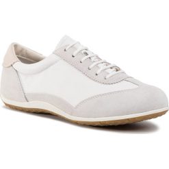 Sneakersy GEOX - D Vega A D0209A 02285 C1209 Off White/White. Białe półbuty damskie Geox, bez wzorów, z zamszu, bez obcasa, bez zapięcia. W wyprzedaży za 359,00 zł.