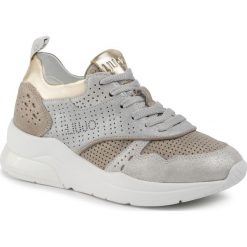 Sneakersy LIU JO - Karlie 14 BA0007 PX056 Light Gold/Silv. Żółte półbuty damskie Liu Jo, z zamszu. W wyprzedaży za 679,00 zł.