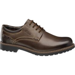 Półbuty męskie AM SHOE brązowe. Brązowe półbuty skórzane męskie AM SHOE, na sznurówki. Za 179,90 zł.