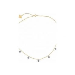 Naszyjniki damskie: Srebrny pozłacany naszyjnik choker z cyrkoniami