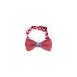 MUCHA LNIANA GOTOWA CLARET ORIENTAL. Czerwone muszki męskie marki R3s men's accessories, bez wzorów, ze lnu. Za 59,00 zł.