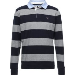 GANT STRIPED HEAVY RUGGER Koszulka polo grey melange. Szare koszulki męskie GANT, xl, bez wzorów, z bawełny, polo, z długim rękawem, długie. Za 419,00 zł.