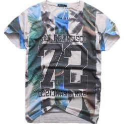 Koszulka męska t-shirt z nadrukiem szara Recea. Szare koszulki męskie Recea, m, z nadrukiem, z bawełny, bez kołnierzyka. Za 29,99 zł.