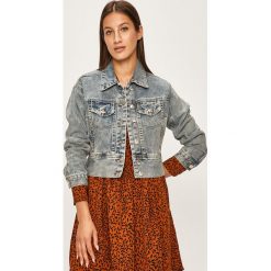 Answear - Kurtka jeansowa. Niebieskie kurtki damskie ANSWEAR, s, z elastanu, krótkie. W wyprzedaży za 69,90 zł.