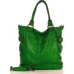 Marco mazzini torebka skórzana vintage shopper z dwoma kieszeniami pelle lavata zielony primavera. Zielone torby damskie na zakupy MAZZINI, w paski, ze skóry, vintage, bez dodatków. W wyprzedaży za 499,00 zł.