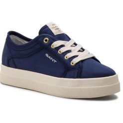 Sneakersy GANT - Aurora 18538434 Marine G69. Niebieskie półbuty damskie GANT, na co dzień, bez wzorów, z tworzywa sztucznego, marine, bez obcasa, na płaskiej podeszwie, bez zapięcia. W wyprzedaży za 189,00 zł.