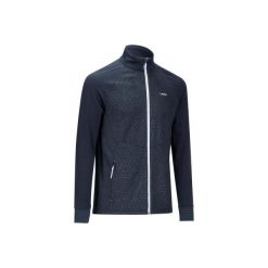 Bluza narciarska wewnętrzna 500 męska. Niebieskie bluzy męskie WED'ZE, m, bez wzorów, z elastanu, bez kołnierzyka, bez rękawów, bez kaptura. Za 99,99 zł.