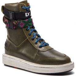 Kozaki DIESEL - H-Cage High St Y01776 P1822 H6853 Vetiver/Multicolor. Zielone glany męskie Diesel, z materiału. Za 1259,00 zł.