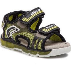 Sandały GEOX - J S.Android B. A J920QA 01454 C3707 M Lime/Black. Żółte sandały chłopięce Geox, ze skóry ekologicznej, bez zapięcia. W wyprzedaży za 179,00 zł.