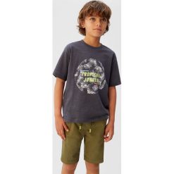 Mango Kids - T-shirt dziecięcy Jungle 110-164 cm. Szare t-shirty chłopięce Mango Kids, z nadrukiem, z bawełny, bez rękawów. W wyprzedaży za 29,90 zł.
