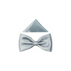 Srebrna mucha męska - szeroka B43. Szare muszki męskie Modini Moda Męska, na co dzień, bez wzorów, z tkaniny, eleganckie. Za 45,00 zł.