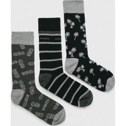 John Frank - Skarpety (3-pack). Szare skarpetki męskie John Frank, bez wzorów, z elastanu. Za 49,90 zł.