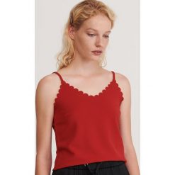 Gładki top - Bordowy. Czerwone topy damskie Reserved, s, bez wzorów, bez kołnierzyka. Za 49,99 zł.