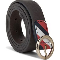 Pasek Damski TOMMY HILFIGER - Round Buckle Nubuck AW0AW05886 045. Szare paski damskie TOMMY HILFIGER, w paski, ze skóry. W wyprzedaży za 149,00 zł.