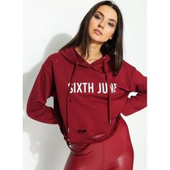 Bluzy damskie: Bordowa Bluza Shred