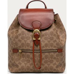 Coach - Plecak skórzany. Pomarańczowe plecaki damskie Coach, bez wzorów, ze skóry. Za 1929,00 zł.