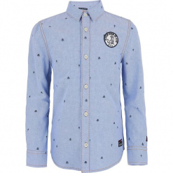 Koszula w kolorze niebieskim. Niebieskie koszule chłopięce marki Retour Denim de Luxe, z bawełny, z klasycznym kołnierzykiem. W wyprzedaży za 105,95 zł.