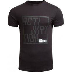 T-shirt męski TSM607 - CZARNY - Outhorn. Czarne koszulki męskie Outhorn, na zimę, m, z bawełny. W wyprzedaży za 27,99 zł.