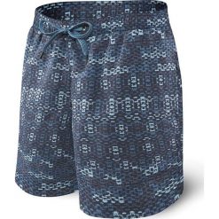 Męskie szorty kąpielowe SAXX Blue Waterfall. Niebieskie kąpielówki męskie Saxx, s, bez wzorów, z gumy. Za 210,79 zł.