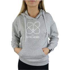 GymHero Hoodie GREY-HERO bluzy damskie szare S. Szare bluzy damskie Gym Hero, s, bez wzorów, z bawełny, bez rękawów, bez kaptura. Za 169,99 zł.