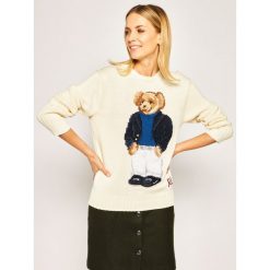 Sweter Polo Ralph Lauren Bear Logo Jumper 211780407. Brązowe swetry damskie Polo Ralph Lauren, s, bez wzorów, z bawełny, klasyczne, bez rękawów, bez kaptura. W wyprzedaży za 1299,00 zł.