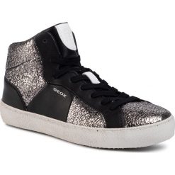 Sneakersy GEOX - D Warley B D92FBB 0KYBC C0474 Czarny Srebrny. Szare półbuty damskie Geox, na co dzień, bez wzorów, ze skóry, bez obcasa, na płaskiej podeszwie, bez zapięcia. W wyprzedaży za 239,00 zł.