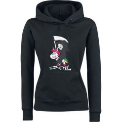 Bluzy rozpinane damskie: Jednorożec Death on a Unicorn Bluza z kapturem damska czarny