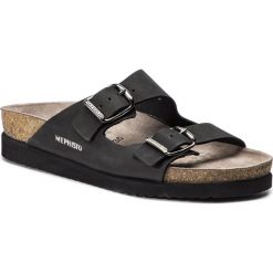 Klapki MEPHISTO - Harmony H1200 Black. Czarne klapki damskie Mephisto, bez wzorów, ze skóry, bez obcasa. W wyprzedaży za 289,00 zł.