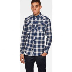 G-Star Raw - Koszula. Szare koszule męskie G-Star RAW, xl, bez wzorów, z bawełny, retro, z włoskim kołnierzykiem, z długim rękawem. W wyprzedaży za 379,90 zł.