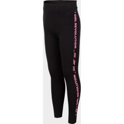 Legginsy dziewczęce (98-116) JLEG101 - głęboka czerń. Legginsy dziewczęce 4F JUNIOR, bez wzorów, z bawełny. Za 39,99 zł.