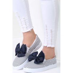 Trampki damskie slip on: Białe Slip On Stop Crying