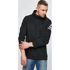 Reebok - Bluza. Czarne bluzy męskie Reebok, s, z nadrukiem, z poliesteru, z kapturem, bez rękawów, z kapturem. Za 199,90 zł.
