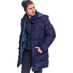 Czapka męska. Niebieskie czapki męskie na zimę, z dzianiny. W wyprzedaży za 19,99 zł.