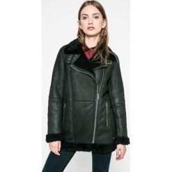Calvin Klein Jeans - Kurtka skórzana. Czarne kurtki damskie Calvin Klein Jeans, s, bez wzorów, z wełny, długie. W wyprzedaży za 2399,00 zł.