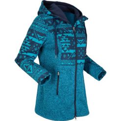 Bluza dzianinowa z polaru, długi rękaw bonprix ciemnoniebiesko-ciemnoturkusowy. Niebieskie bluzy damskie bonprix, bez wzorów, z dzianiny, z długim rękawem, długie, bez kaptura. Za 179,99 zł.