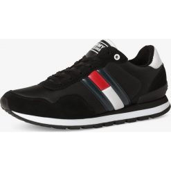 Tommy Jeans - Tenisówki męskie z dodatkiem skóry, czarny. Czarne trampki męskie Tommy Jeans, bez wzorów, z jeansu, sportowe, bez zapięcia. Za 299,95 zł.