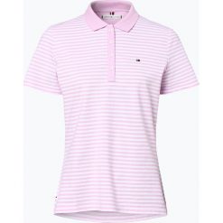 Tommy Hilfiger - Damska koszulka polo, różowy. Różowe koszulki damskie polo xs, z haftami, z bawełny, polo. Za 229,95 zł.