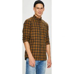 Wrangler - Koszula. Pomarańczowe koszule męskie marki Wrangler, s, w kratkę, z bawełny, casualowe, button down, z długim rękawem. Za 219,90 zł.