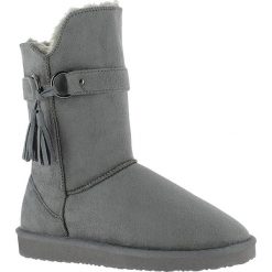 Kozaki zimowe "Crawford" w kolorze antracytowym. Szare kozaki damskie Island Boot, na zimę, ze skóry, bez obcasa, na platformie, z paskami. W wyprzedaży za 129,95 zł.