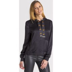 BLUZA Emporio Armani. Czarne bluzy damskie Emporio Armani, s, bez wzorów, z tkaniny, bez rękawów, bez kaptura. Za 440,00 zł.