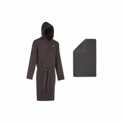 Zestaw szlafrok + ręcznik z mikrofibry L 80x130. Czarne szlafroki męskie NABAIJI, l, z materiału. Za 79,99 zł.