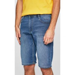 Tom Tailor Denim - Szorty jeansowe. Niebieskie spodenki i szorty męskie TOM TAILOR DENIM, z aplikacjami, z elastanu, casualowe. W wyprzedaży za 129,90 zł.